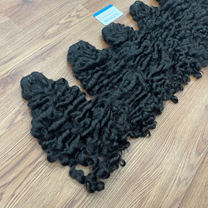 Prix usine Black Steam Fuzz Curly Bundle Extensions de cheveux de trame crue humaine Pas d'enchevêtrement Pas de perte Super soyeux prêt à expédier - Product Image 5