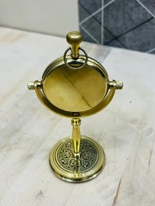 Modern Brass <b>Table</b> <b>Clock</b> with Designer Base Handmade and Portable Promotional Gift-OLD WORLD TREASURE HANDICRAFTS BC-003 - Product Image 3
