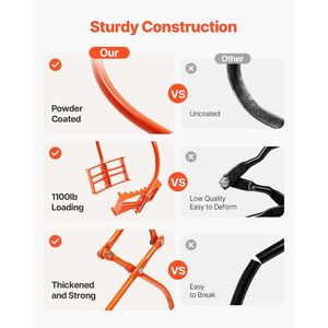 คีมจับหินเหล็กขนาด 24 นิ้ว แบบหนาพิเศษ พร้อมหัวหมุน รับน้ำหนักได้ 1100 ปอนด์ คีมยกหิน 2 ขา พร้อมตะขอเกี่ยว - Product Image 6