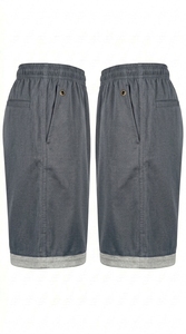 Shorts décontractés pour hommes en mélange de coton, taille élastique, style streetwear, logo personnalisé, fournisseur en gros - Product Image 4