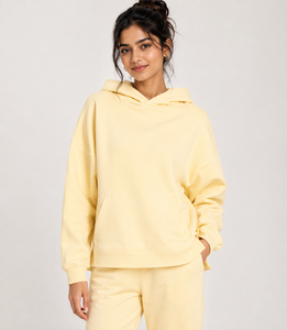 Women 100% Cotton Winter Lined Breathable Heavy Weight Boxy Oversized <b>Zip</b>-Up Hoodies with Puff Print - Product Image 4