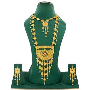 Conjunto de Joyería con Collar y Aretes, Chapado en Oro, Latón Puro de Alta Calidad, Diseño de Collar de Dubái, Emiratos Árabes Unidos - Product Image 4