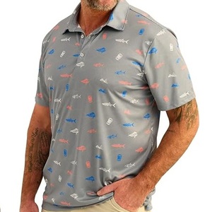 Dernier style OEM personnalisé, maillot de pêche imprimé par sublimation, polo de golf UPF 50, séchage rapide, vêtements de pêche en plein air, chemises à manches courtes - Product Image 1