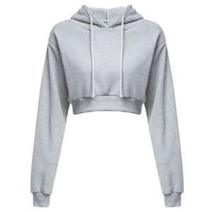 Solid Color Crop Top Wholesale <b>Hoodie</b> Women Sleeve Hoodies Crop Top for Girls Autumn <b>Thin</b> Hooded Cropped Pullover Women's - Product Image 1