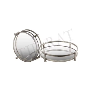 Plateaux ronds décoratifs et accessoires de décoration de table, plateaux de service en métal, décoration de mariage - Product Image 2