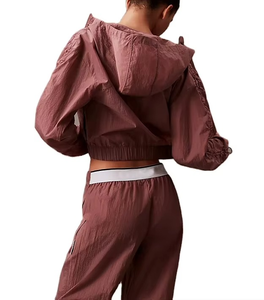 Conjunto Deportivo Azul para Mujer con Capucha, Manga Larga, Diseño Sólido, Sudadera Casual con Cierre Frontal y Pantalones con Bolsillos Laterales - Product Image 3