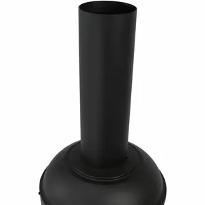 Cheminée autoportante en acier inoxydable, foyer extérieur, chauffage au gaz naturel, design moderne sur trépied, revêtement poudré noir - Product Image 3