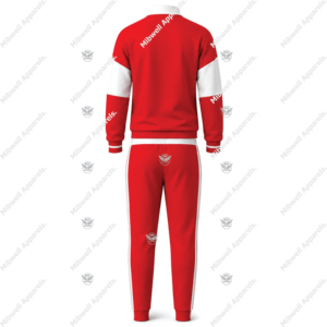 ชุดเซ็ตเสื้อครอปสีแดง DST 1913 สำหรับผู้หญิง และกางเกงจ็อกเกอร์เอวสูง ชุดลำลองแขนยาว คอกลม ผ้าถัก - Product Image 2