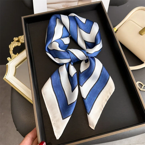 2026 Fashion square <b>scarf</b> for Women Hair Band Soft Neckerchief Vintage Hijab Stripe Print Headscarf Female Pashmina Bandana - Product Image 3