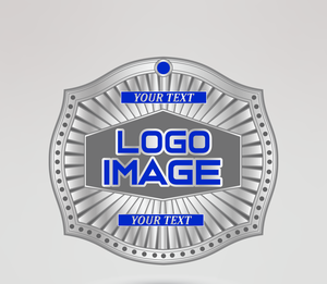 Ceinture de championnat de lutte en cuir avec design de texte bleu argenté, style champion du monde, quatre plaques latérales personnalisables - Product Image 1