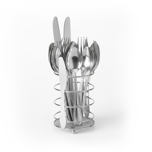 Wholesale Stainless Steel Cutlery Holder and Flatware <b>Caddy</b>, Modern Metal Wire Spoon Fork Knife Organizer Stand for Home <b>Kitchen</b> - Product Image 1
