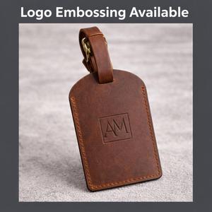 Wholesale Genuine Leather Luggage <b>Tags</b> Bulk Travel <b>Name</b> Cards Handcrafted Cowhide Suitcase <b>Tags</b> With Buckles LMP-0154 - Product Image 6