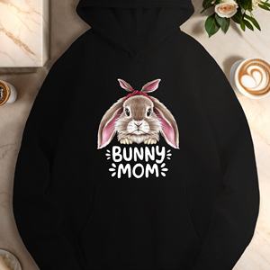 Sweats à capuche décontractés pour femmes bunny mom - Product Image 1