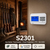 Termostat Boiler Gas Digital Pabrik 6A 230V SWING 0 2 2 1C Akurasi Tinggi Perlindungan Frost 118x80mm untuk Boiler Rumah
