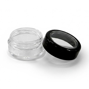 50 unidades de tarros vacíos de plástico de 3g con borde negro y ventana, para polvos sueltos, con tapa de tira, sello adhesivo y tamiz, para cosméticos y cuidado de la piel - Product Image 1