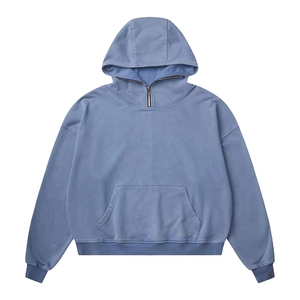 Wholesale 420 GSM Plain Custom Logo Heavyweight Distressed Oversized Sun Faded Vintage Acid Wash Men Zipup Hoodie - Product Image 3