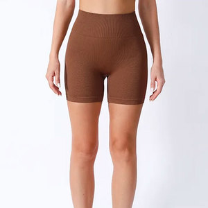 Shorts de sport vintage taille haute respirants pour femmes avec boutons et fleurs 2024 – Tenue de fitness, yoga et gym - Product Image 1
