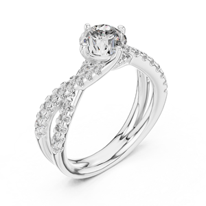 Anillo Moderno con Halo de Diamantes Cultivados en Laboratorio, Anillo de Compromiso de Diseño en Oro Rosa con Diamantes, Regalo de Aniversario para Ella - Product Image 3