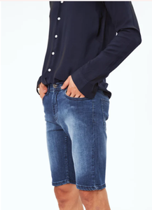 Shorts en jean pour hommes de haute qualité, shorts en denim pour hommes, pantalons courts pour hommes, jeans jeunes, coupe slim, respirant, léger, design personnalisé - Product Image 4