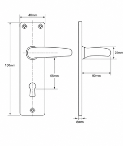 Manija de puerta cromada con cerradura de 70x40mm, juego de cerradura con llave, herrajes modernos para puertas interiores, venta al por mayor - Product Image 2