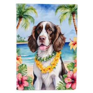 Drapeau de jardin anglais Springer Spaniel Luau Boîte aux lettres multicolore Drapeau de cour décoratif Bannière Patio Artwork pour parterres de fleurs Jardin - Product Image 1
