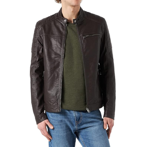 Mens Winter Warm Genuine Leather Breathable Jacket with Sherpa Lining and <b>Fur</b> <b>Trim</b> Streetwear Style 2026 - Product Image 2