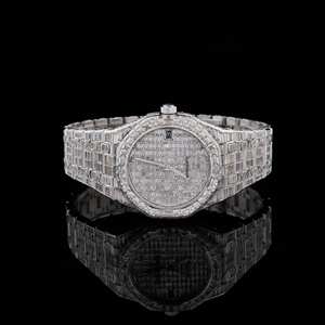 Black Ocean Jewels A.P. Reloj de Pulsera de Cuarzo Japonés de Acero Inoxidable de 41 mm para Hombre, Reloj Hip Hop con Incrustaciones de Diamantes Moissanite Baguette - Product Image 5