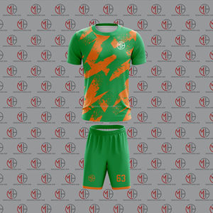Maillot de football personnalisé de haute qualité 100% polyester à col rond et manches courtes Respirant Séchage rapide Vêtements d'entraînement de football - Product Image 3