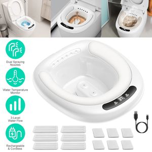 Bañera Eléctrica para Baño de Asiento con Doble Boquilla y 3 Niveles de Flujo de Agua, para Cuidado Postparto, con Asiento de Inodoro y Recipiente para Sales - Product Image 3