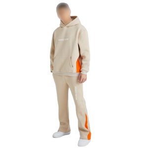 Ensemble deux pièces de survêtement thermique et respirant d'hiver pour hommes de grande taille personnalisé Tissu en mélange de coton coupe ajustée Design à la taille réglable - Product Image 3