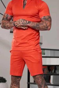 Conjunto de Verano para Hombre de Dos Piezas, Camiseta y Pantalones Cortos de Algodón con Logotipo Personalizado - Product Image 4