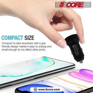 Caricabatterie per auto USB + adattatore di ricarica rapida di tipo C con chip intelligente per ricarica rapida per camion SUV - Product Image 6