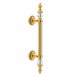 Poignée de porte en laiton massif et cristal Luminor Luxury, longue, dorée, pour entrée, moderne, robuste, HI-SAFE HS-5005 - Product Image 2