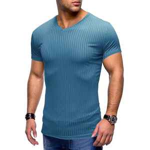 Camisetas de Moda para Hombre de Alta Calidad, de Algodón, con Rayas Multicolores, Corte Holgado, Transpirables, de Media Manga - Product Image 5