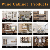 Mueble Bar de Vino de Madera Maciza de Estilo Chino Moderno, Diseño Personalizado de Alta Gama para Toda la Casa, con Vitrina de Vidrio