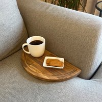 Plateau de rangement en bois, forme irrégulière, design minimaliste, à un seul niveau, pour salon, boissons et aliments, finition brute