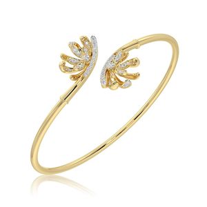 Exclusiva Pulsera de Tenis con Diamantes de 0.26 Quilates Chapada en Oro Amarillo, Diseño Floral, Corte Brillante, Regalo Romántico para Mujer, Uso Diario - Product Image 5