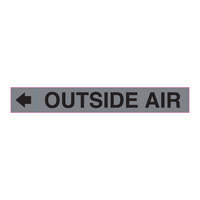 Étiquette autocollante en PVC Brady pour identification des conduits d'air extérieurs, pour systèmes CVC