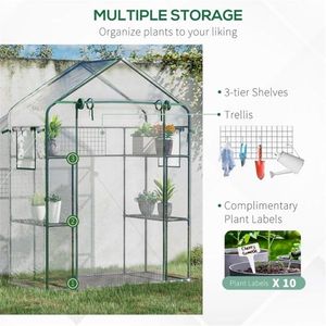 Mini Serra Moderna per Giardinieri Domestici, Facile da Montare con Struttura in Acciaio Zincato, PVC e Polietilene, Serra Walk-In - Product Image 3
