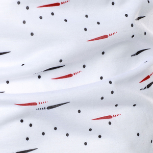 Men's <b>White</b> Short Sleeve Knitted <b>Polo</b> Shirt With Geometric Print Casual Style Regular Fit Button Front Design - Product Image 5