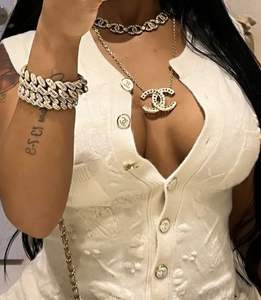 Joyería Fina de Plata de Ley, Reloj Iced Out, Estilo Hip Hop, Pulsera Cubana de 4 Hileras con Engaste de Dientes, Cadena de Eslabones y Collares para Hombres y Mujeres, Regalo - Product Image 1