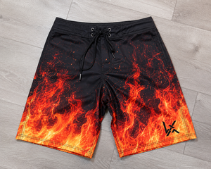 Custom Red Flame Board Shorts Men Quick Dry Surf Swim Trunks Sublimation Printed Beach Shorts <b>Athletic</b> Watershorts Summer Swim - Product Image 6
