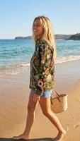 Blouson Bomber en Velours de Coton Brodé Floral pour Femme, Col Mandarin, Style Vacances d'Été, Manches Longues, Fermeture Complète