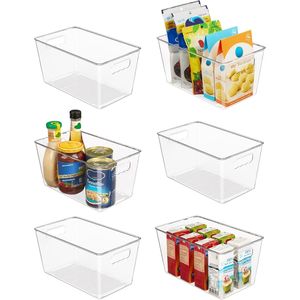 Boîtes de rangement transparentes pour réfrigérateur, lot de 6, avec poignées, pour garde-manger, armoire, comptoirs de cuisine - Product Image 1