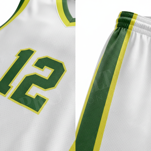 100% Polyester Stretchy Mesh Basketball Team Wear Uniform Lightweight Jersey Shorts Set for Men Youth Outdoor Games uniform - Product Image 4