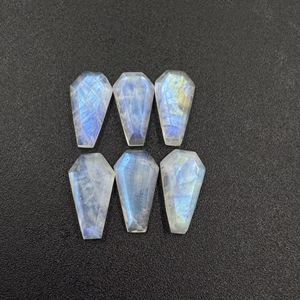 Precios bajos Rainbow Moonstone con Step Cut Coffin Shaped Natural Rainbow Moonstone para usos de fabricación de joyas - Product Image 1