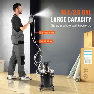 Spruzzatore di Vernice Automatico a Pressione Fai-da-Te da 10L/2,5 Galloni con Pressione Regolabile a 70psi e Funzione di Agitazione - Product Image 3