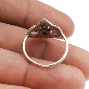 Bague en argent sterling 925 avec pierre précieuse Druzy taille ronde, sertie à la main, luxe, vente en gros, bijoux bohèmes - Product Image 4