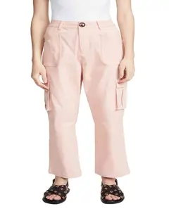 Factory wholesale fall autumn fashion girls' cargo pants Pink Color women baggy sweatpants cargo pants for women