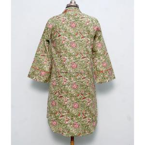 Camisa Kimono de Manga Larga de Algodón Estampado para Mujer, Linda y Elegante para Fiestas, con Decoración de Botones, Midi, Lavable, Transpirable, Último Diseño - Product Image 6